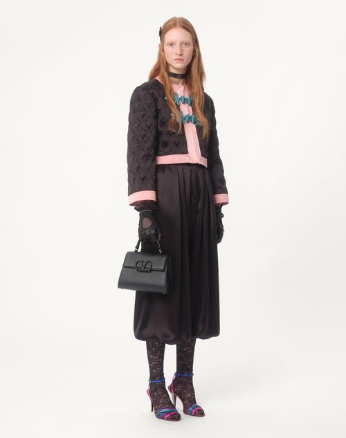 Valentino Garavani - Borsa A Mano Piccola Vsling In Vitello Granato - Nero - Donna - Valentino Garavani Vsling