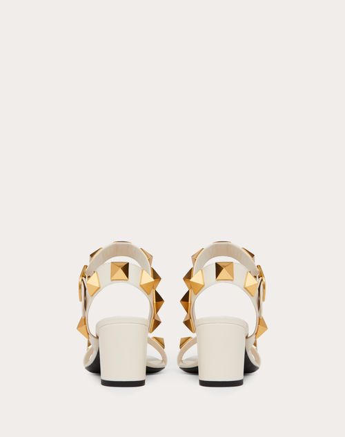Roman Stud Calfskin Sandal 60 Mm for Woman in Light Ivory ...