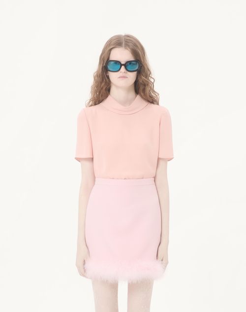 Valentino - Georgette Top - Rose - Woman - Shirts And Tops