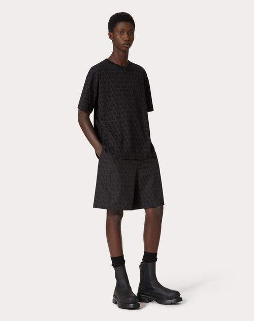 Valentino - T-shirt En Coton À Imprimé Toile Iconographe - Noir - Homme - Nouveautés