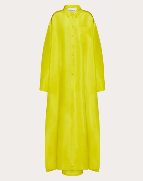 Valentino - Faille Evening Shirt Dress - Yellow Sun - Woman - Long