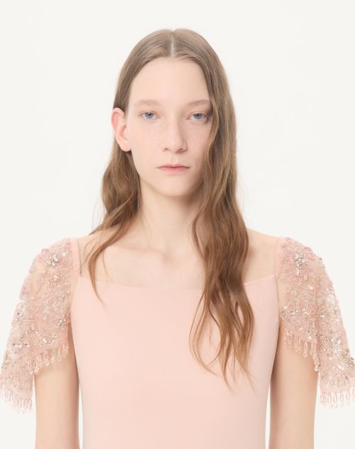 Valentino - Embroidered Couture Cady Long Dress - Pink - Woman - Gowns