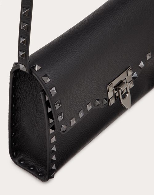 Small Rockstud Grainy Calfskin Crossbody Bag for Woman in Small Rockstud Grainy Calfskin Crossbody Bag for Woman in
