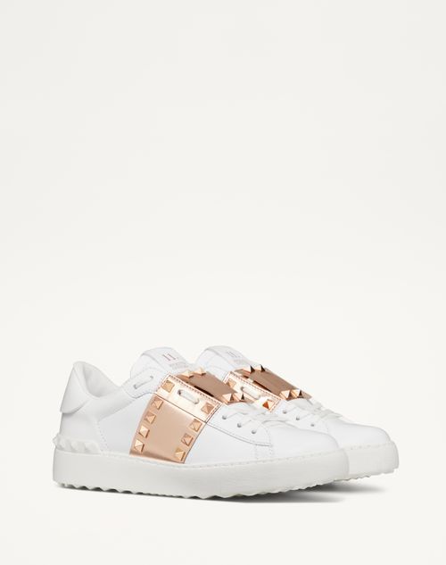 Rockstud Untitled Sneaker In Calfskin Leather With Metallic Rockstud Untitled Sneaker In Calfskin Leather With Metallic