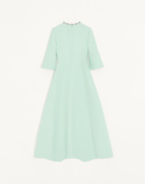 Valentino - Crepe Couture Embroidered Midi Dress - Celadon/silver - Woman - Dresses