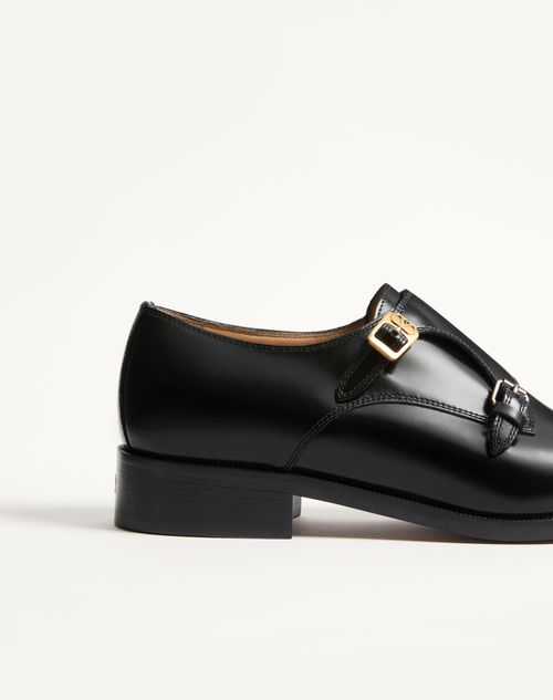 Valentino Garavani - Pas Des Dieux Double Monk Strap Shoes In Calfskin - Black - Man - Lace-ups