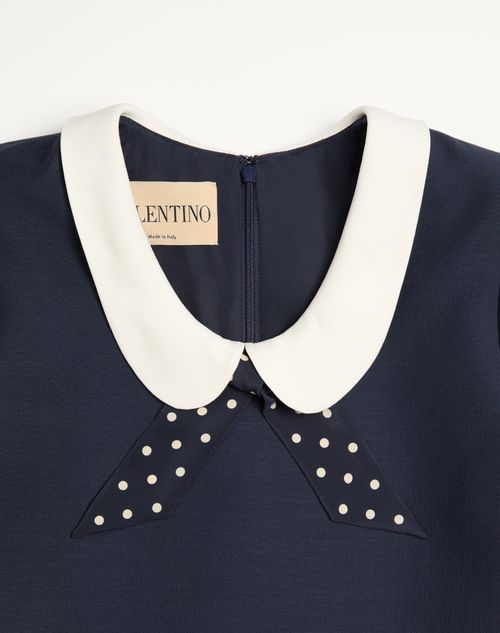 Valentino - Crepe Couture Short Dress - Navy/ivory - Woman - Dresses