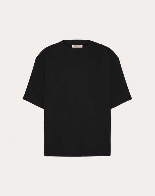 Valentino - Camiseta De Grisalla De Lana - Negro - Hombre - Rebajas Ready To Wear Para Hombre