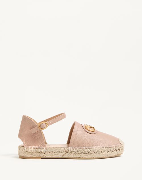 Valentino Garavani - Vlogo Signature Ballerina In Grainy Calfskin 25mm - Rose Cannelle - Woman - Espadrilles - Shoes