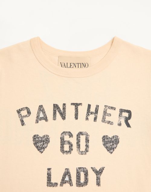 Valentino - Printed Cotton T-shirt - Birch/black - Woman - T-shirts And Sweatshirts