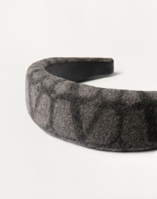 Valentino Garavani - Toile Iconographe Double Coat Headband - Grey/dark Grey - Woman - Hair Accessories