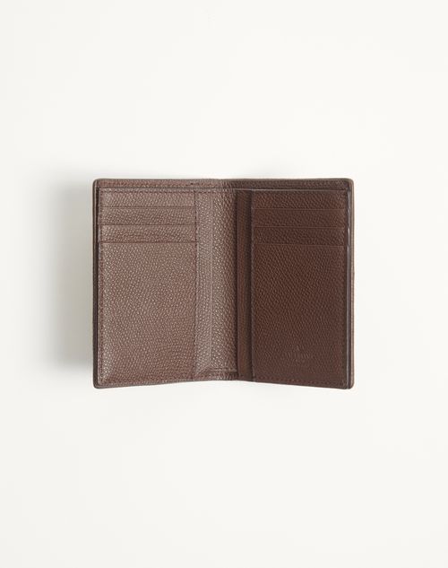 Valentino Garavani - Vlogo Signature Cardholder In Checked Fabric - Green/beige - Man - Wallets And Small Leather Goods