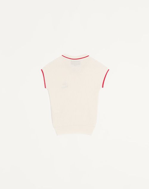 Valentino - Cotton Top - Birch/paris - Woman - Knitwear