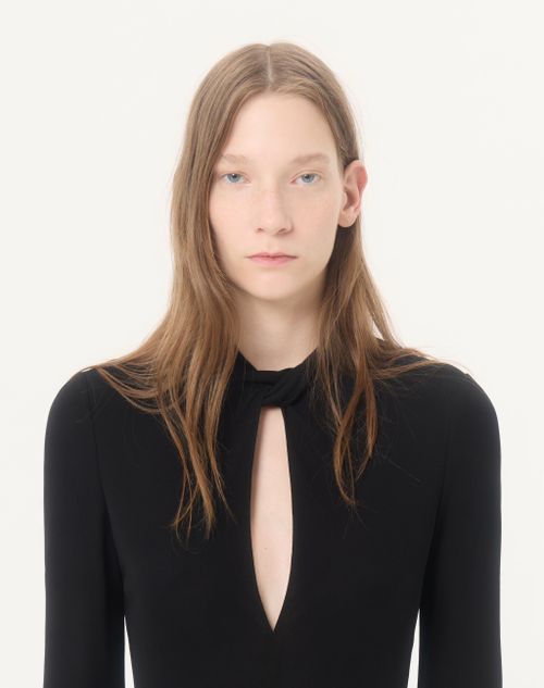 Valentino - Crepe Jersey Top - Black - Woman - Shirts And Tops