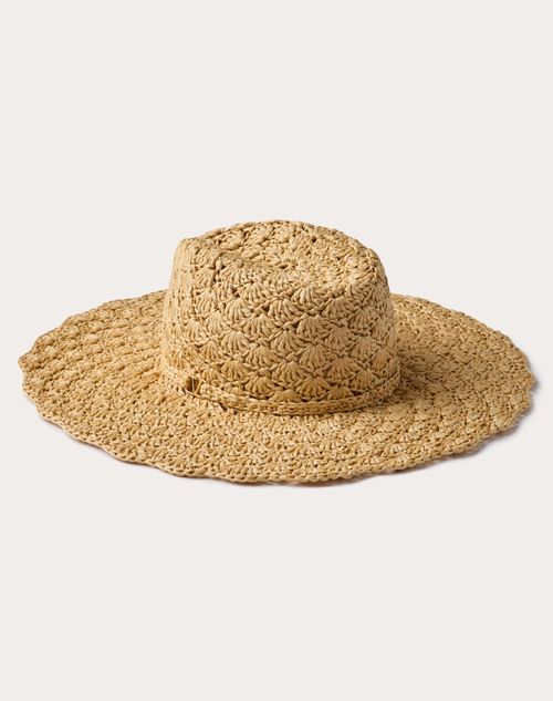 Valentino Garavani - Fedora Escape Raffia Hat - Natural/gold - Woman - Woman View All