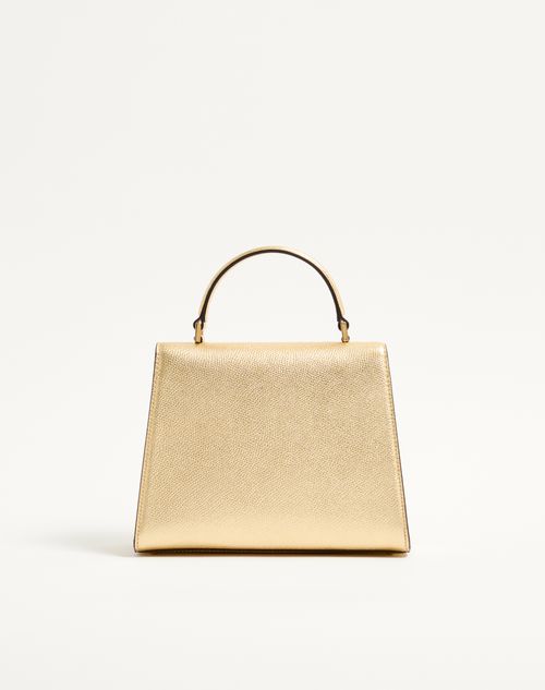 Valentino Garavani - Valentino Garavani Vsling Small Handbag In Laminated Calfskin With Jewel Logo - Antique Brass - Woman - Top Handle Bags