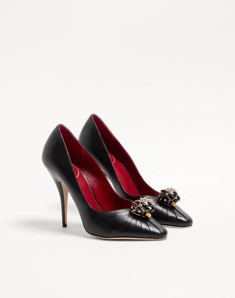 Valentino Garavani Panthea Goatskin Pumps 105Mm Woman Black 39.5
