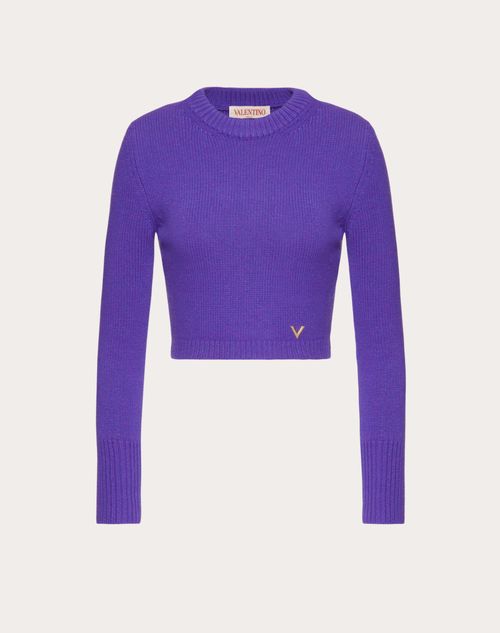 Valentino - V Gold Cashmere Pullover - Purple - Woman - Knitwear