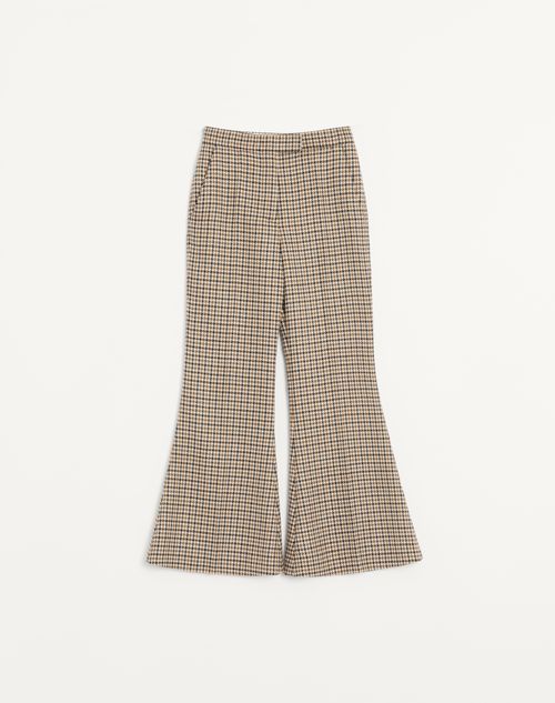 Valentino - Houndstooth Trousers - Beige - Woman - Trousers And Shorts