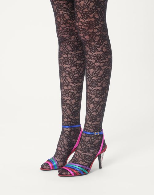 Valentino Garavani - Ladycrush Satin Sandal With Crystals 85mm - Multicolour/silver - Woman - Sandals