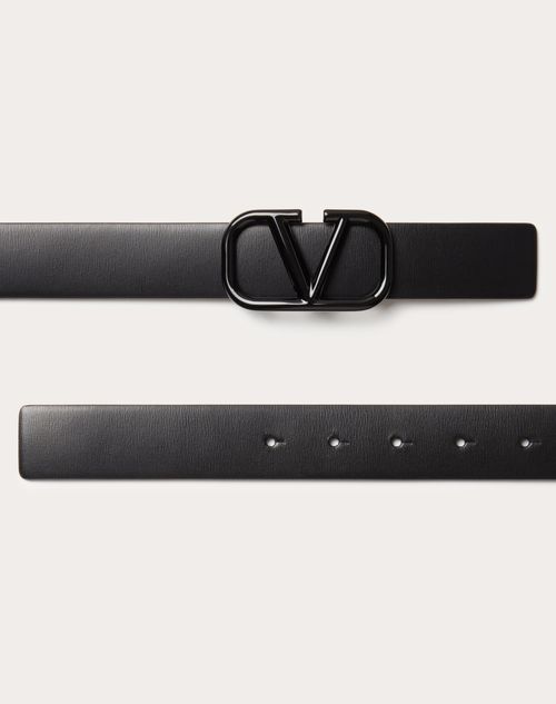 Vlogo Signature Belt In Shiny Calfskin 30mm for Woman in Vlogo Signature Belt In Shiny Calfskin 30mm for Woman in