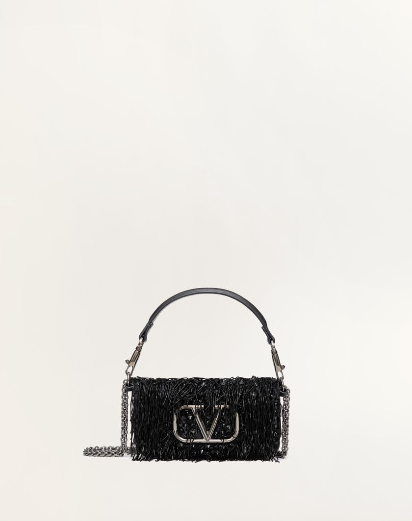 Valentino Handbags Borsa Piccola A Spalla Valentino Garavani Locò Ricamata per Donna in Nero | Valentino IT