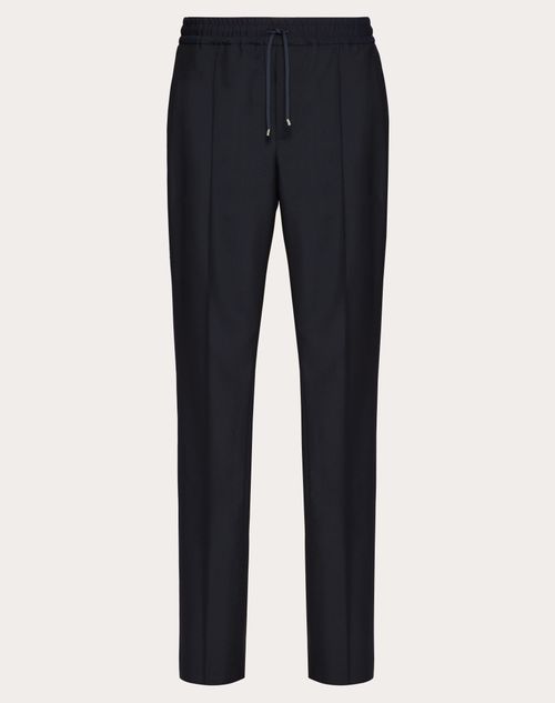 Valentino - Wool Trousers - Dark Blue - Man - Trousers And Shorts