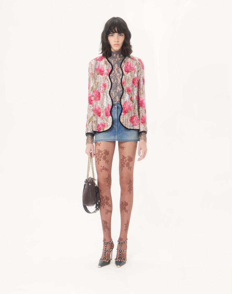 Valentino Embroidered Organza Jacket Woman Multicolour 44