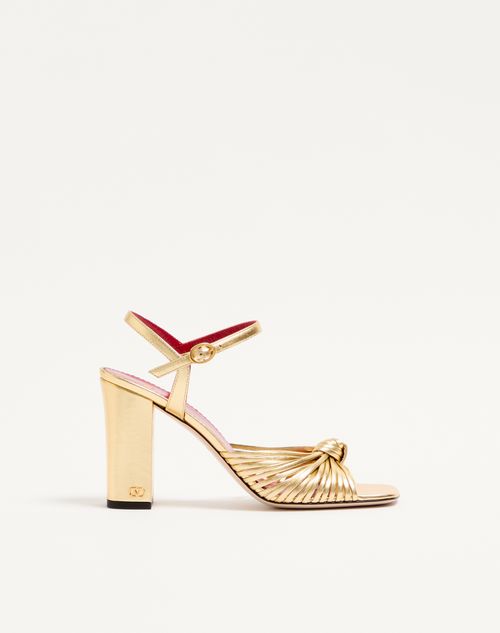 Valentino Garavani - Annet Laminated Nappa Sandal 90mm - Gold - Woman - Sandals