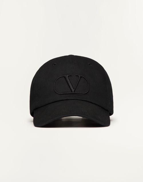 Valentino Garavani - Basecap Vlogo Signature - Schwarz - Mann - Mützen Und Handschuhe