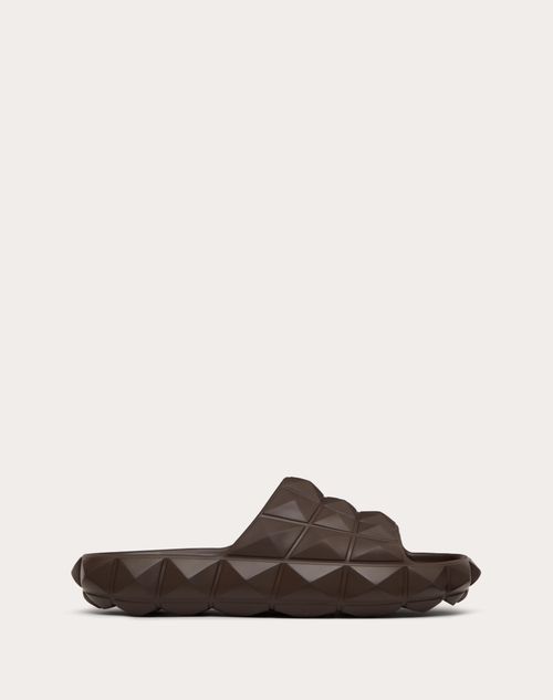 Valentino Garavani - Roman Stud Turtle Slide Sandal In Rubber - Fondant - Woman - Shoes