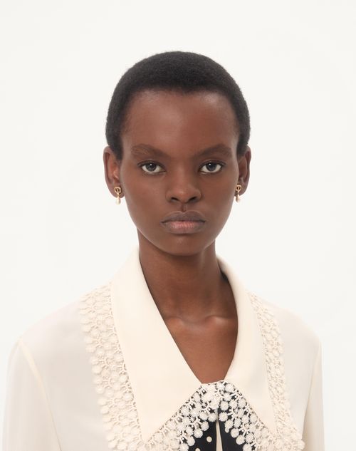 Valentino Garavani - Ovalette Earrings In Metal, Pearls And Swarovski® Crystals - Gold - Woman - Jewellery