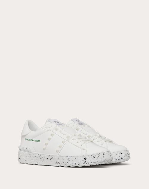 Valentino White and Red Valentino Garavani Rockstud Open Sneakers