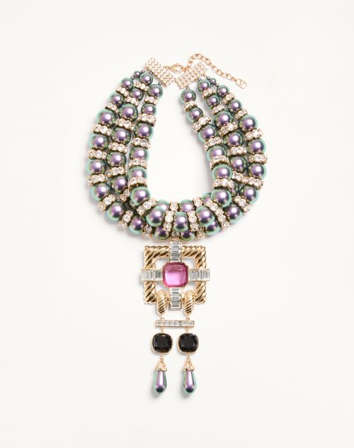 Valentino Garavani - Hypergoutte Necklace In Metal And Resin With Crystals - Gold/multicolour - Woman - Rnwy Fw26 - W (new Arrivals)