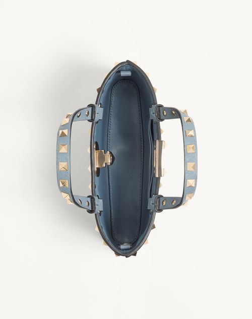 Valentino Garavani - Rockstud Mini Shopping Bag In Grainy Calfskin - Stone - Woman - Totes