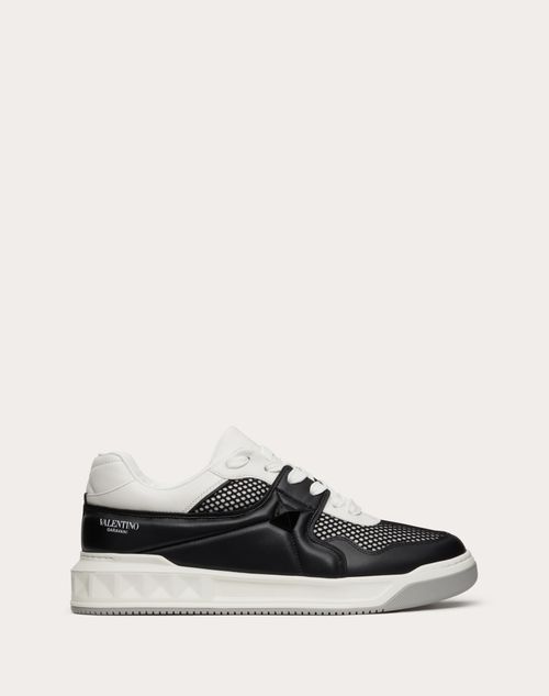 Red Valentino SNEAKER LOW TOP ONE STUD IN RETE E NAPPA