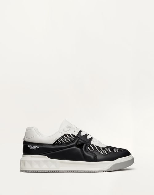 Valentino Garavani - One Stud Low-top Mesh And Nappa Leather Sneaker - Black - Man - Sneakers