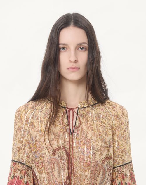 Valentino - Top In Pekin Voyage Imaginaire Paisley - Multicolor - Donna - Camicie E Top