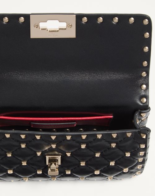 Valentino Garavani - Valentino Garavani Rockstud Spike Small Shoulder Bag In Nappa Leather - Black - Woman - Shoulder Bags