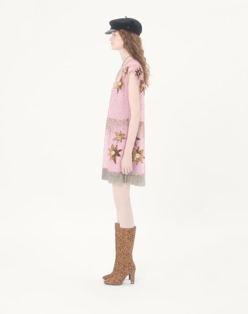 Valentino - Embroidered Short Dress - Pink - Woman - Dresses