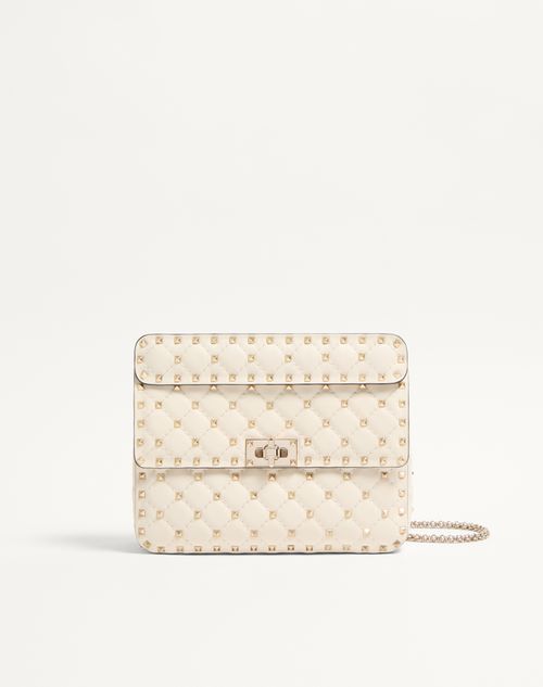 Valentino Garavani - Medium Nappa Rockstud Spike Bag - Light Ivory - Woman - Valentino Garavani Rockstud Spike - Bags