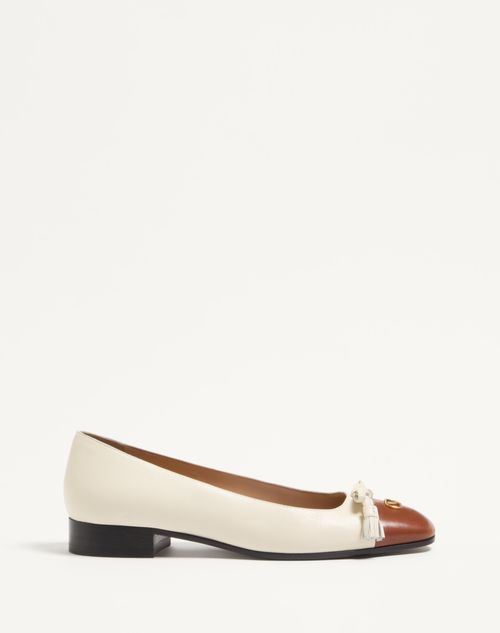 Valentino Garavani - Valet Du Roi Kidskin Ballerina 25mm - Butter/tobacco - Woman - Shoes