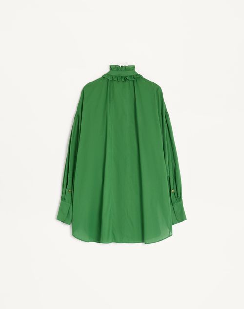 Valentino - Embroidered Cotton Muslin Top - Laurel - Woman - Shirts And Tops