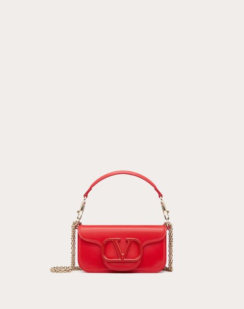 Locò Calfskin Shoulder Bag for Woman in Rouge Pur | Valentino US