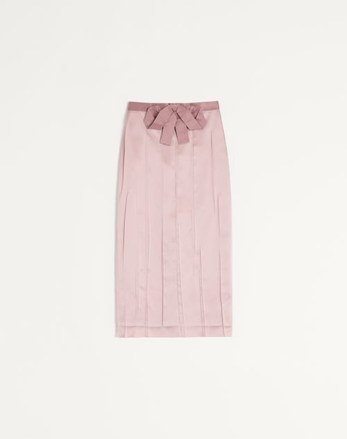 Valentino - Satin Midi Skirt - Mauve - Woman - Skirts