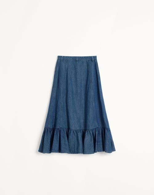 Valentino - Lightweight Denim Skirt - Denim - Woman - Denim