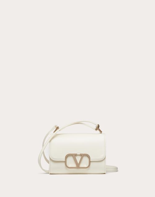 Valentino Garavani - Small Vlogo Type Shoulder Bag In Calfskin - Ivory - Woman - Woman Bags & Accessories Sale
