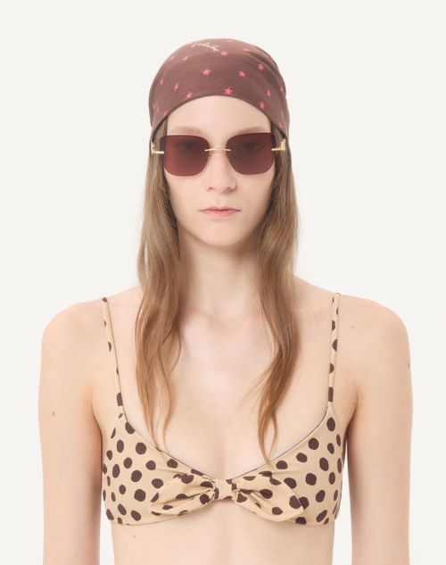 Valentino - Maillot De Bain En Lycra À Pois Plus De Pois Dalmata - Beige/chocolat - Femme - Beachwear
