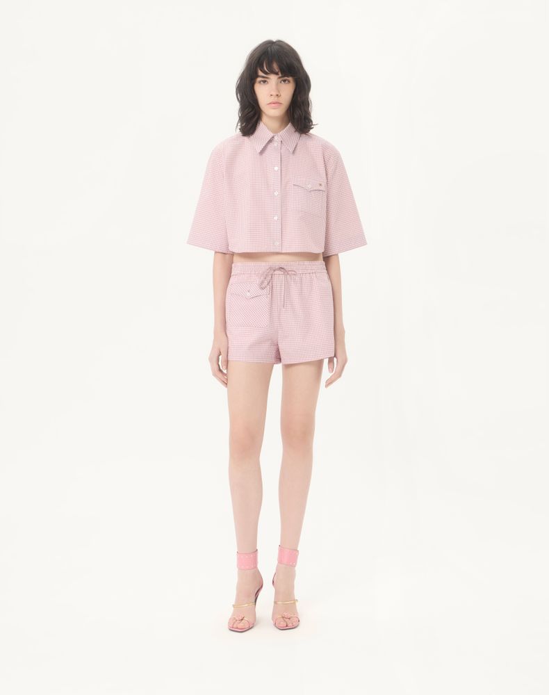 Valentino Check Pattern Shorts Woman Pink/Ivory 40