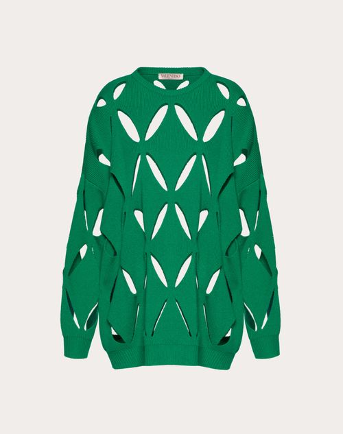 Valentino - Embroidered Wool Sweater - Basil Green - Woman - Knitwear